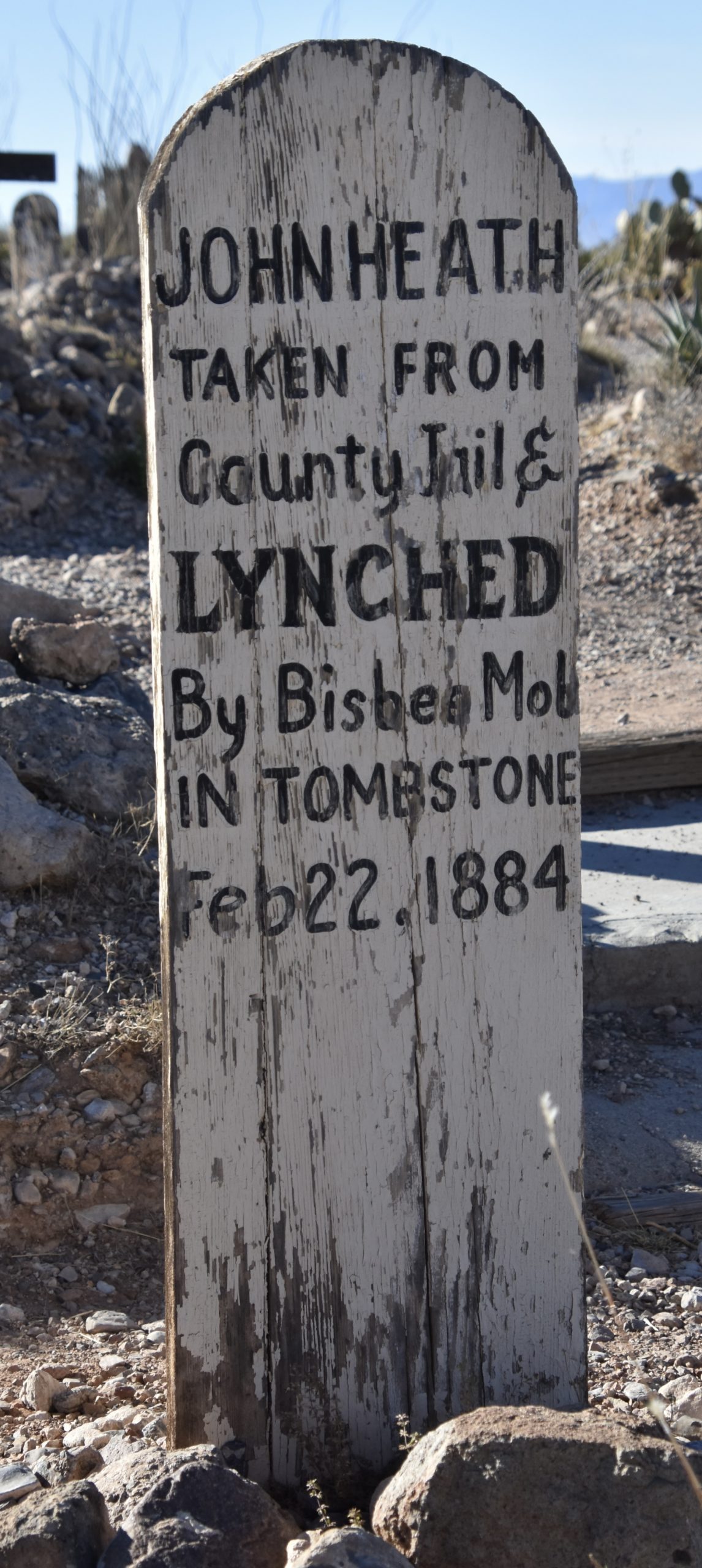 John Heath Lynched, Tombstone