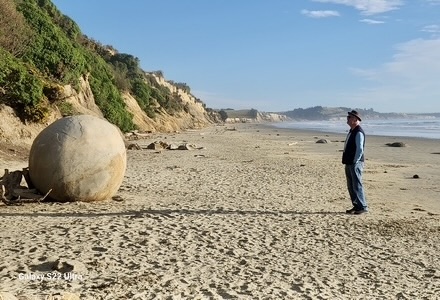 Staring at a Moeraki Boulder