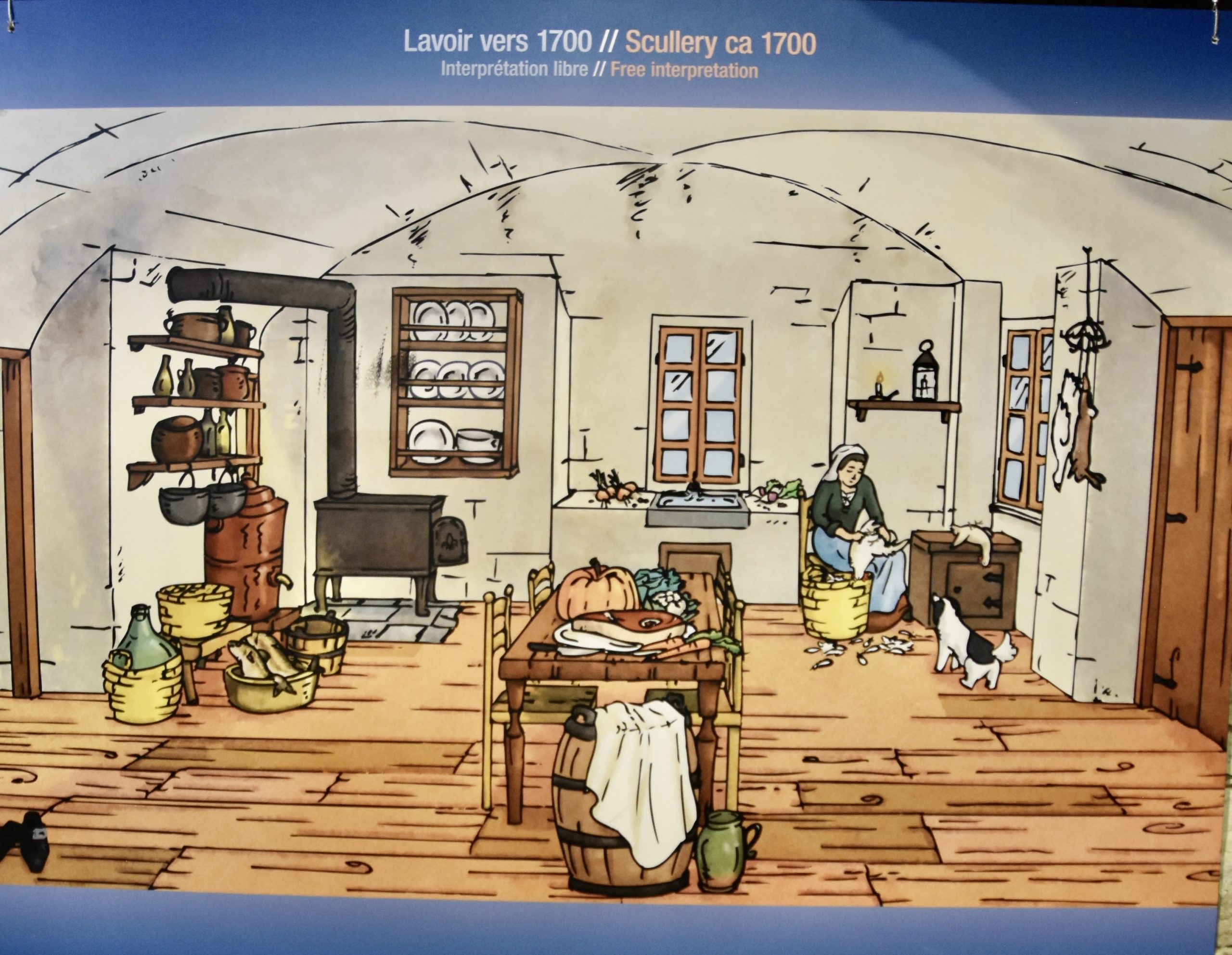 Rendering of the Chateau Saint-Louis Scullery 1700