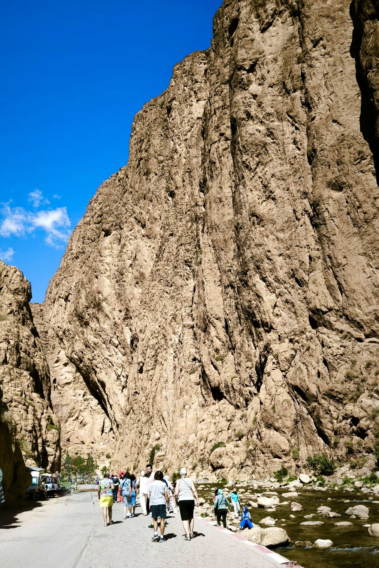 Group at Todra Gorge on the Way to Kasbah Amridil