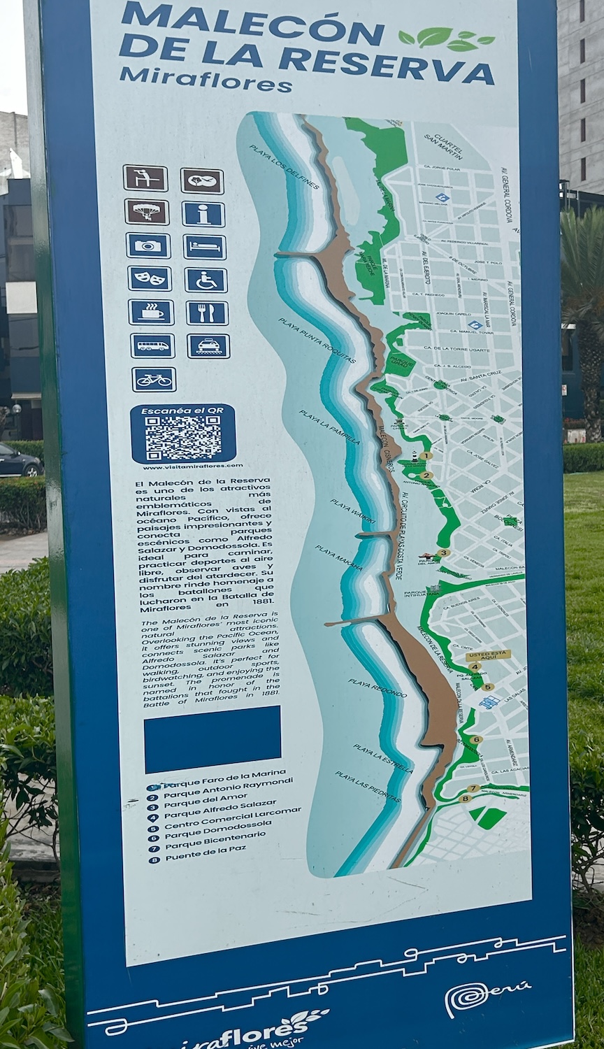 Map of the Malecon, Miraflores