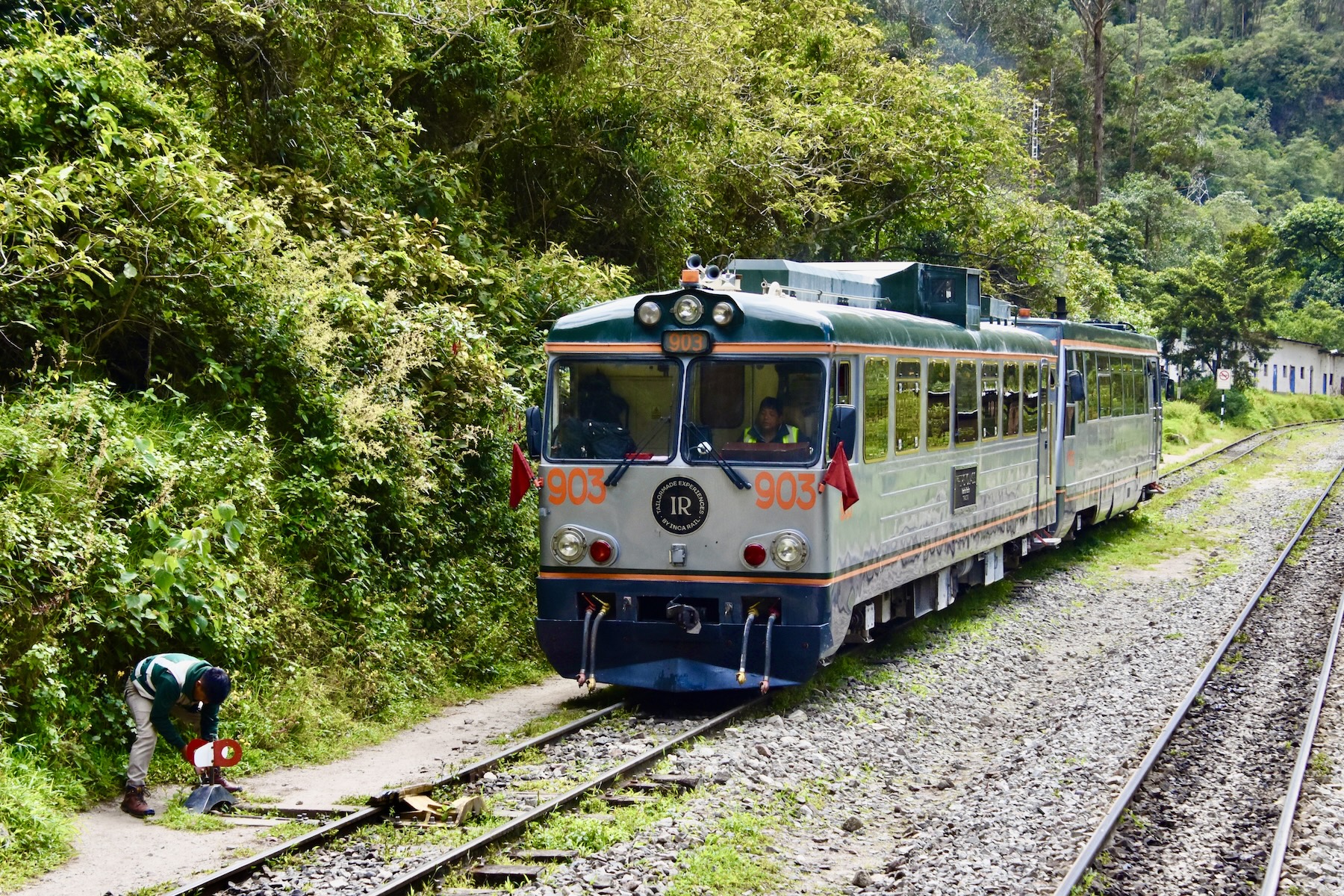 Brakeman at Work on the Line to Aguas Calientes