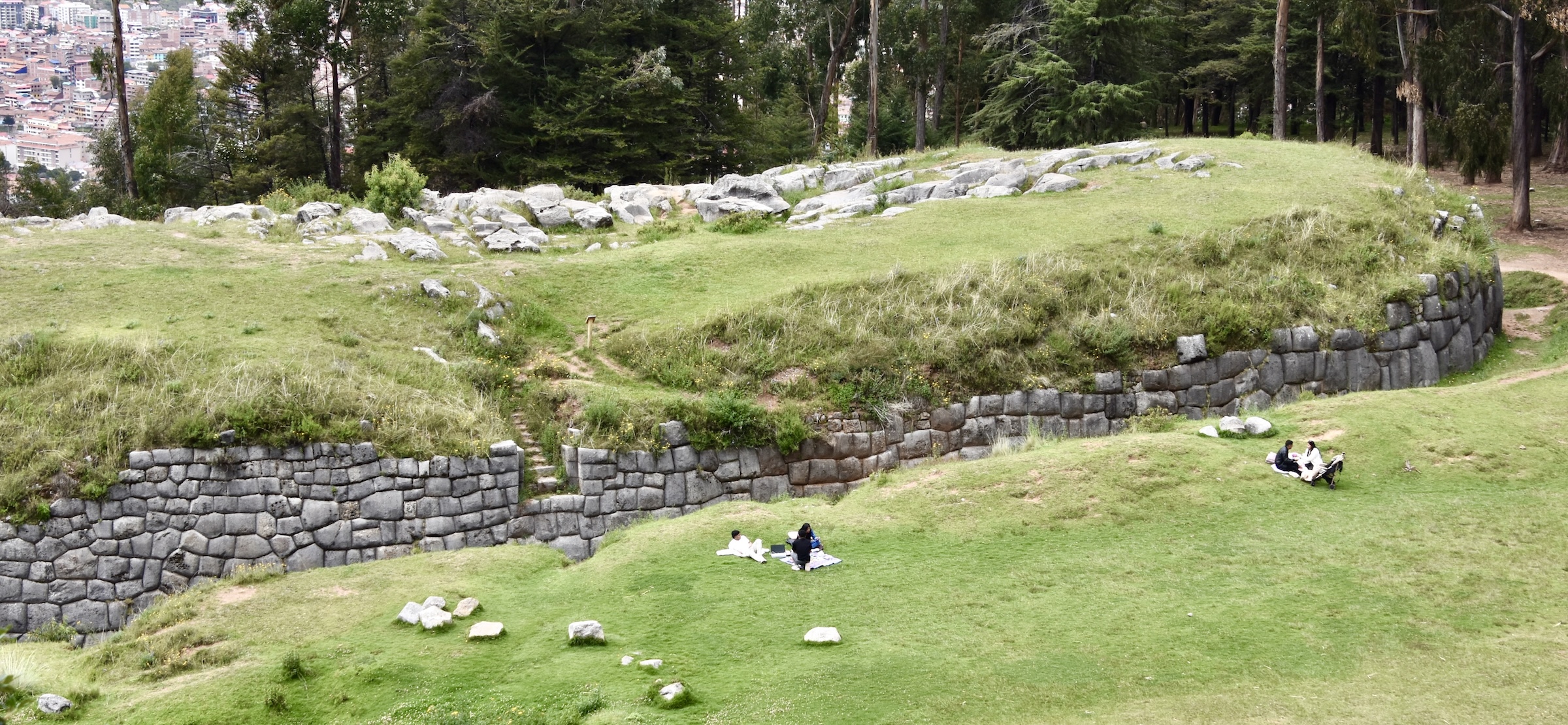 Around Cusco -Picnicers at Q'enqo