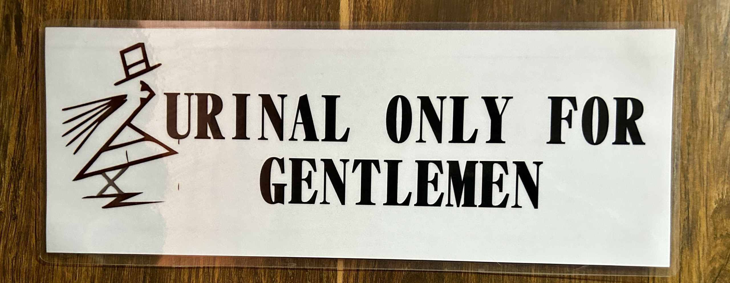 Urinal for Gentlemen Only Sign in Pisac