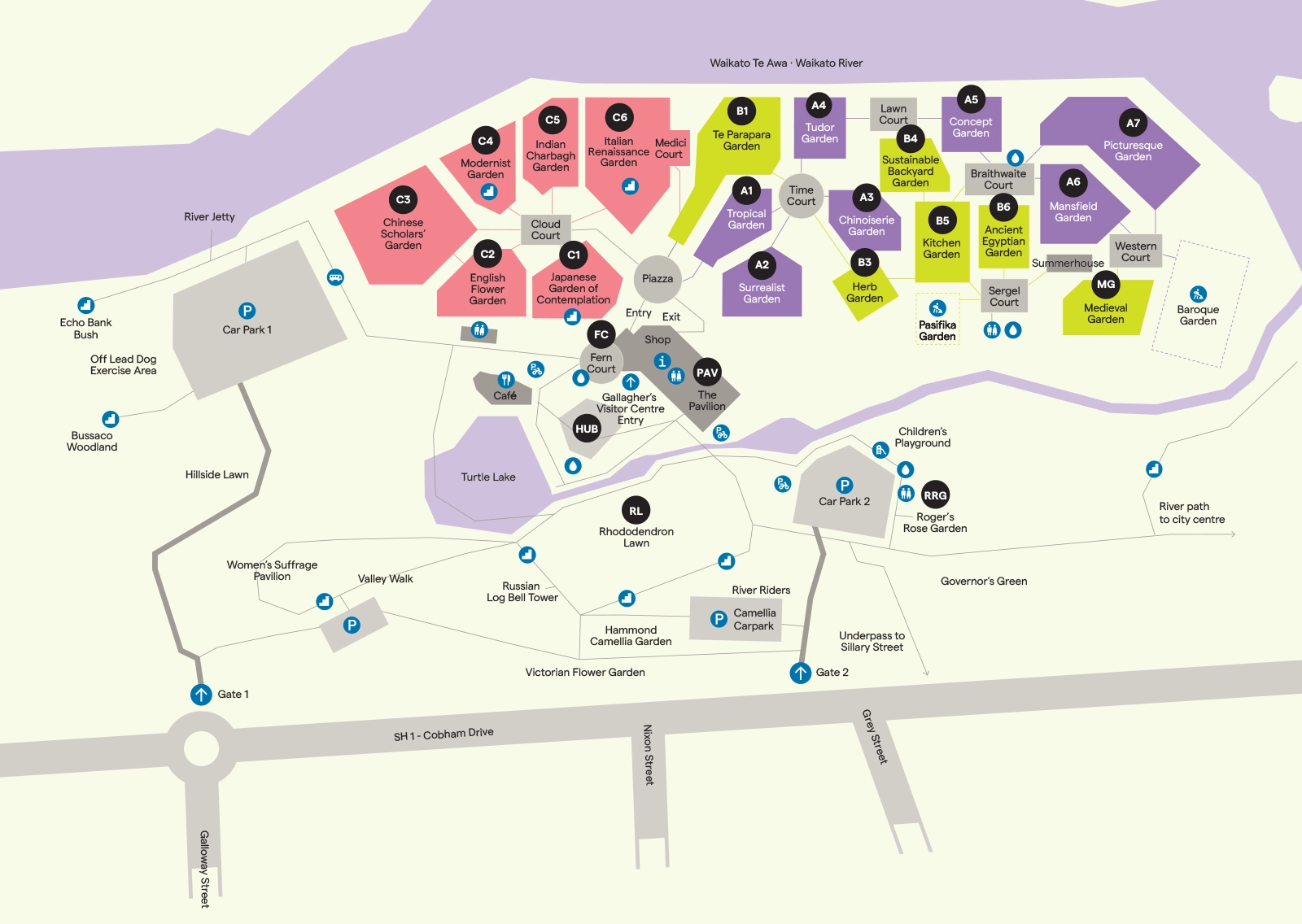 Map of Hamilton Gardens
