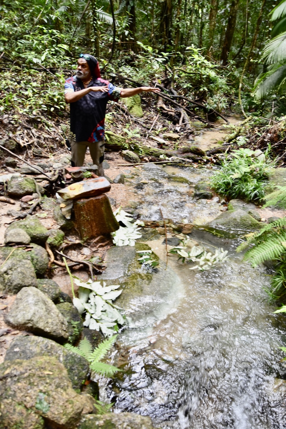 Skip Explains Aboriginal Colours near Cairns