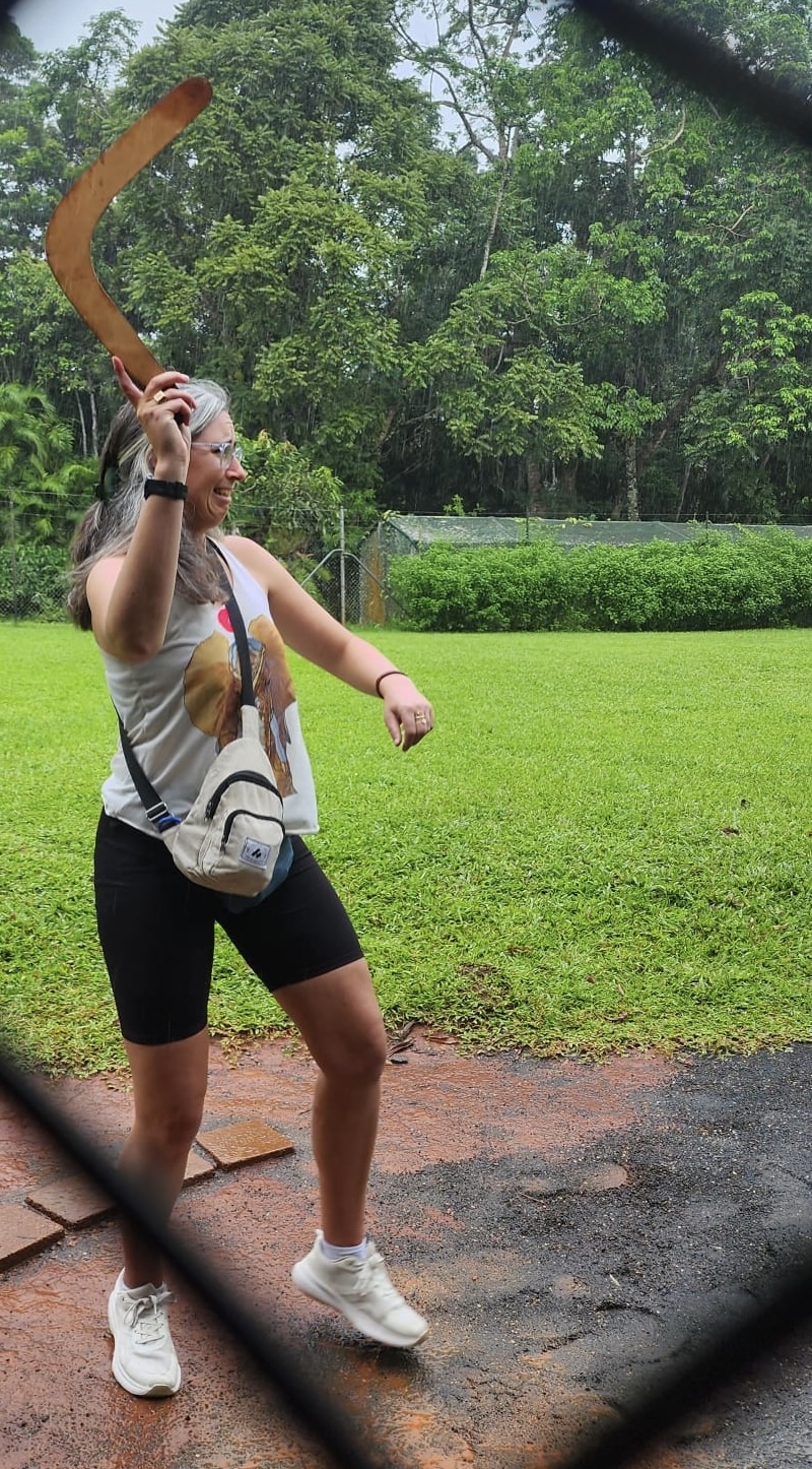 Brandi Throwing a Boomerang, Daintree Rainforest