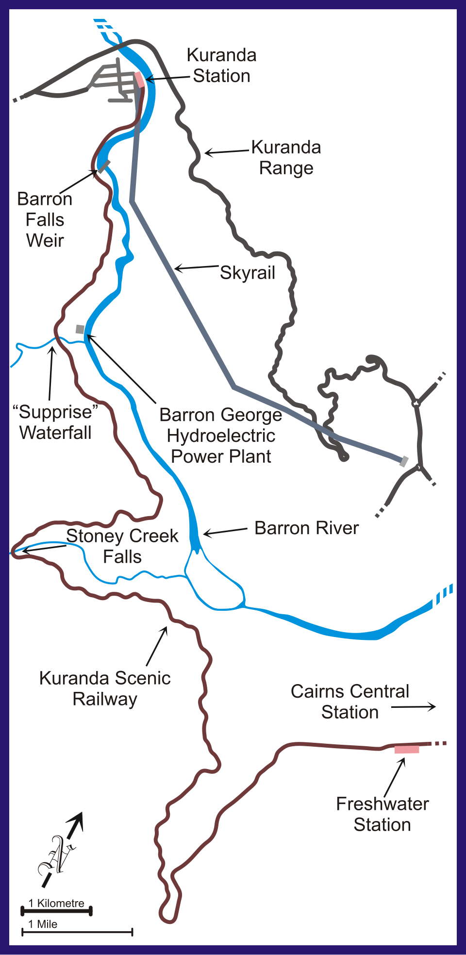 Map of Kuranda Railway